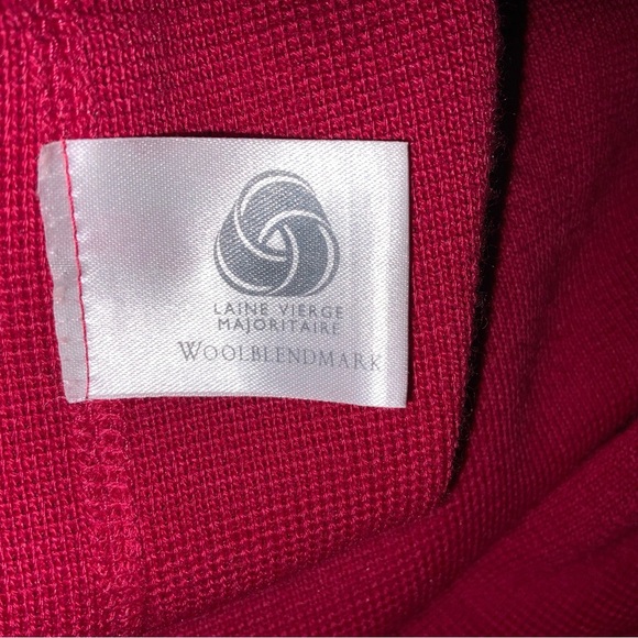 French Red, Black Trim Knitted Open Jacket Coat - Picture 5 of 5